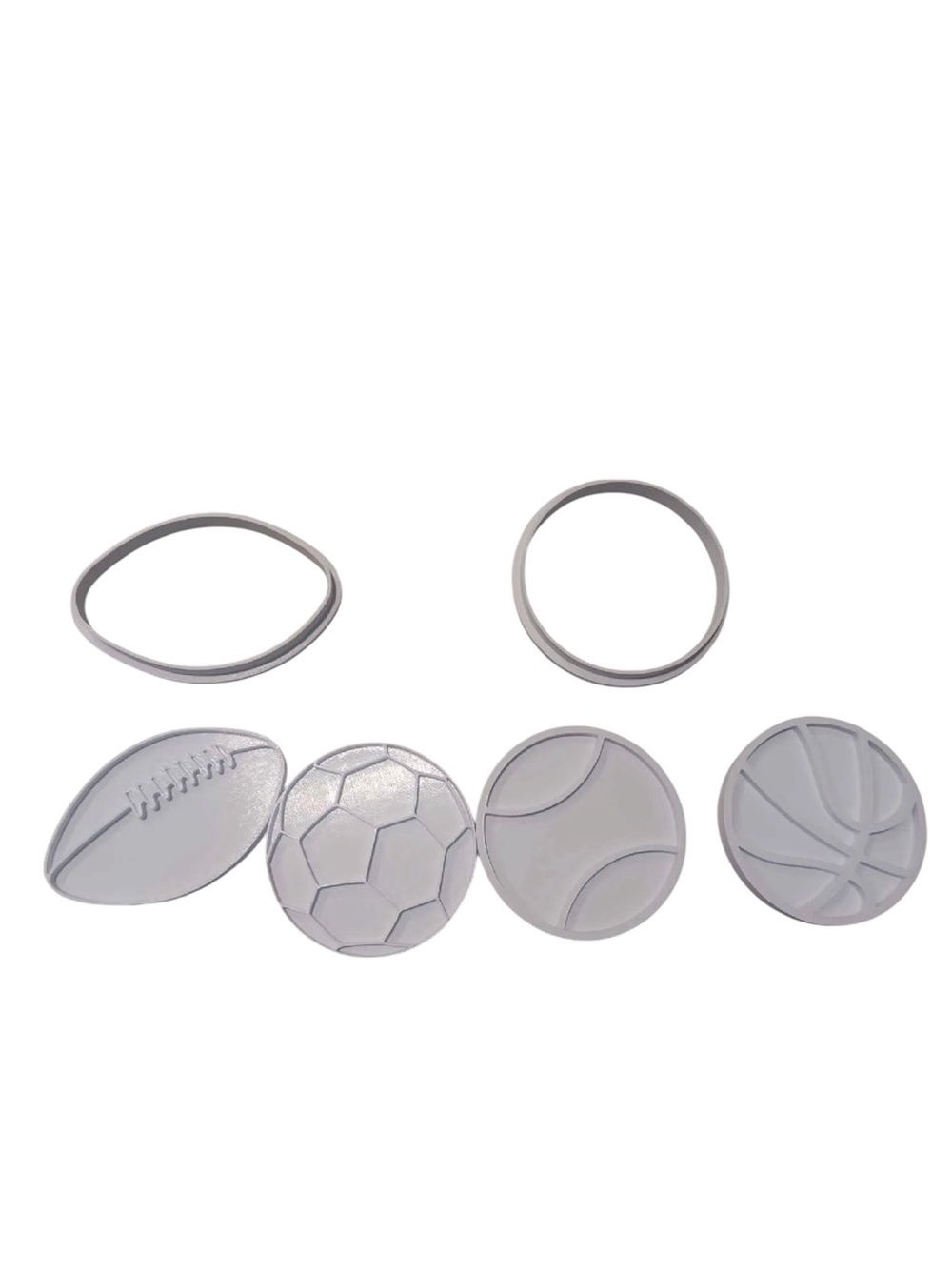Sports Ball Cookie Cutter and Stamp Set Football Soccer Basketball Tennis Baking